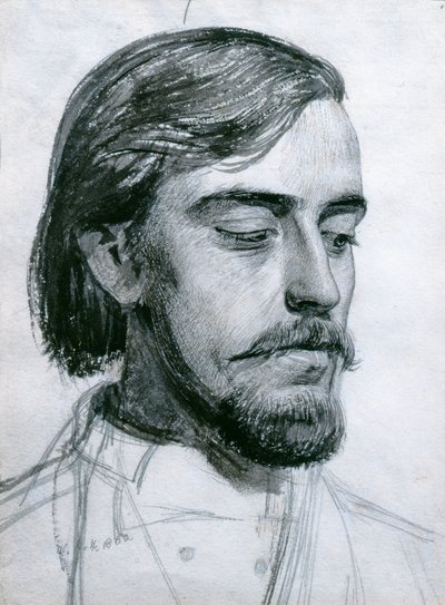 Studie voor het Hoofd van Valentine, 1880 door William Holman Hunt